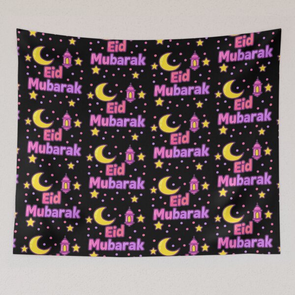 Item preview, Playful "Eid Mubarak" Cartoon Moon & Lantern (V.4) designed and sold by D-Islamic.