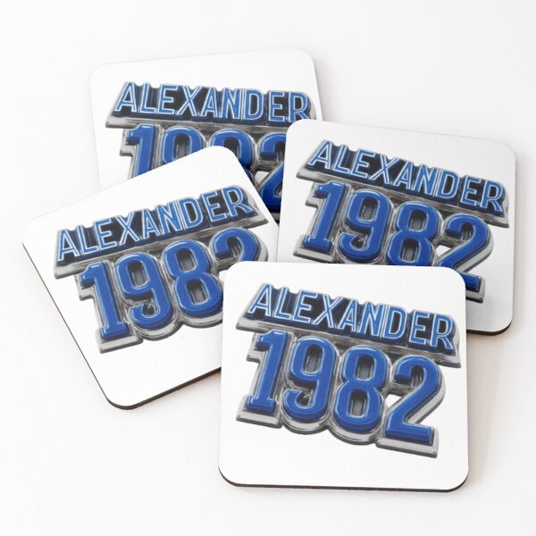 Item preview, Alexander 1982 – Blue Chrome Retro Name Design designed and sold by AlexLineArt.