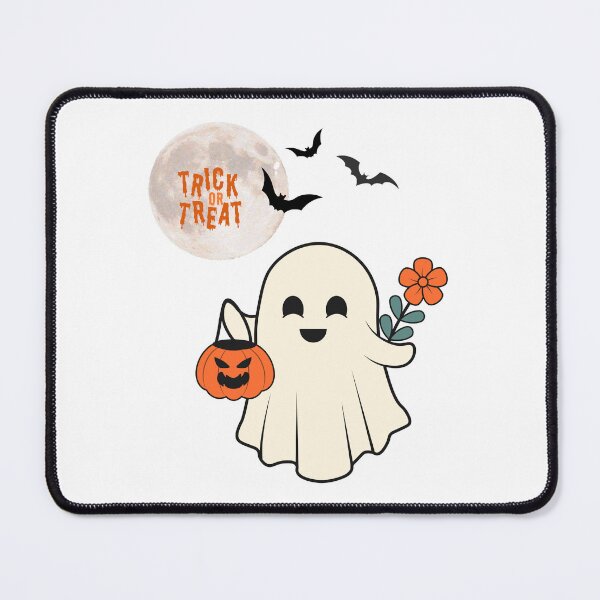 Item preview, Trick or Treat and Cheerful Ghost With a Flower. designed and sold by Dinasshop.