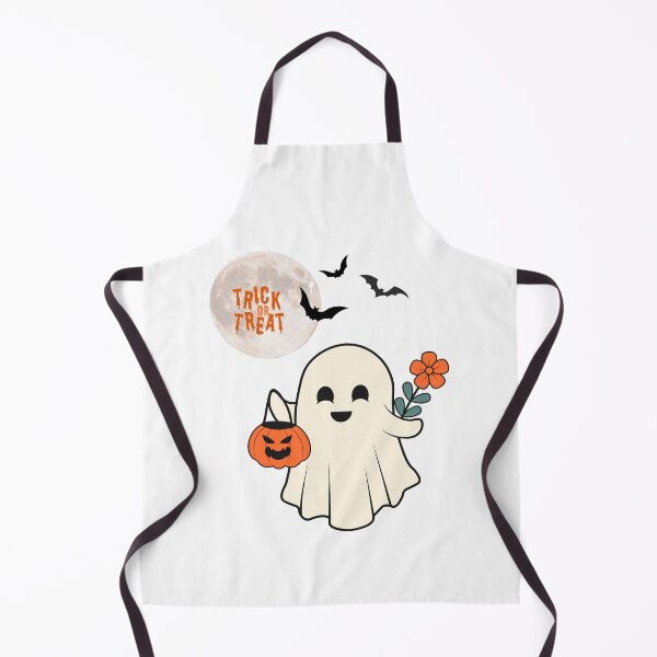 Item preview, Trick or Treat and Cheerful Ghost With a Flower. designed and sold by Dinasshop.
