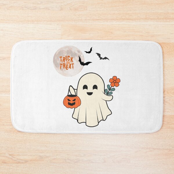 Item preview, Trick or Treat and Cheerful Ghost With a Flower. designed and sold by Dinasshop.
