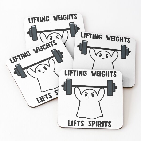 Item preview, Lifting Weights Lifts Spirits Cute Ghost designed and sold by GotMoxieDesigns.