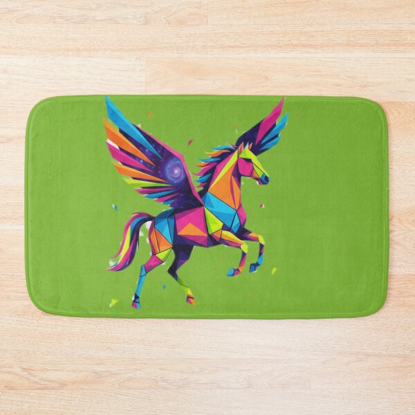 Item preview, Neon Geometric Pegasus - Vibrant Low-Poly Greek Mythology Art designed and sold by MythoWorldddd.