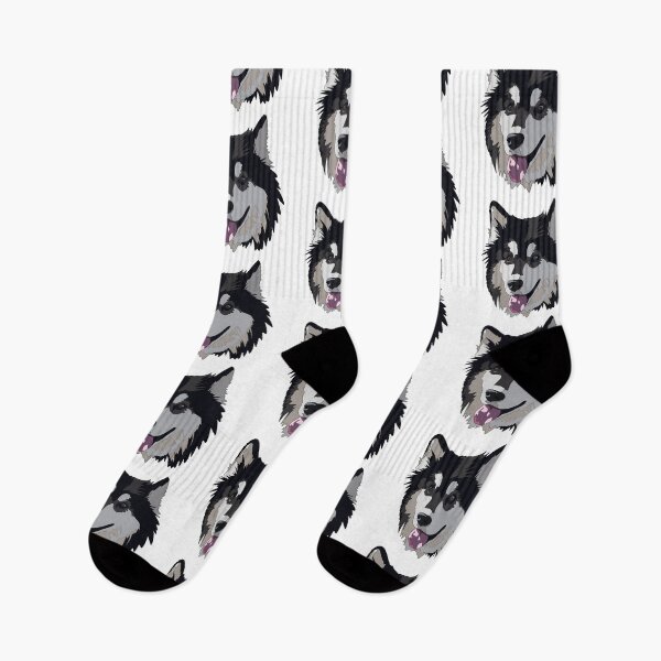 Item preview, Dark grey husky Alaskan malamute mix  designed and sold by LeahcarsArt.