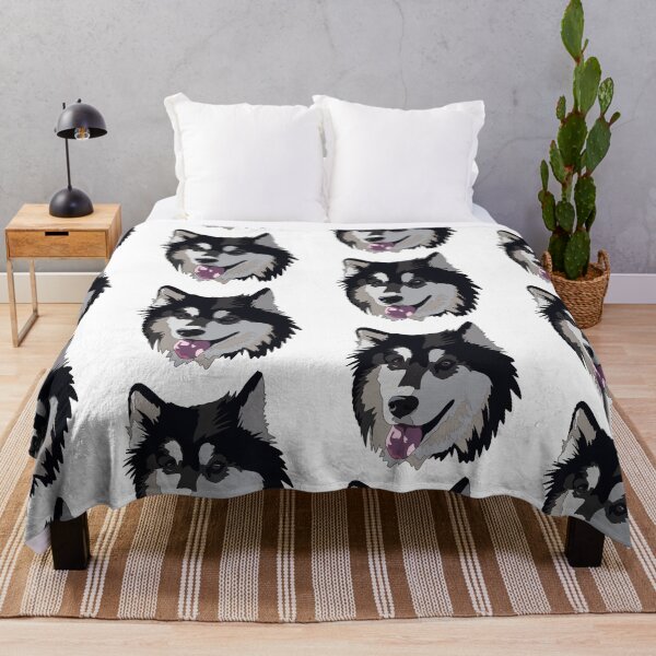 Item preview, Dark grey husky Alaskan malamute mix designed and sold by LeahcarsArt.