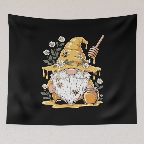 Item preview, Bees Gnomes Flower Funny Hippie Cute designed and sold by DrewLeuschke.