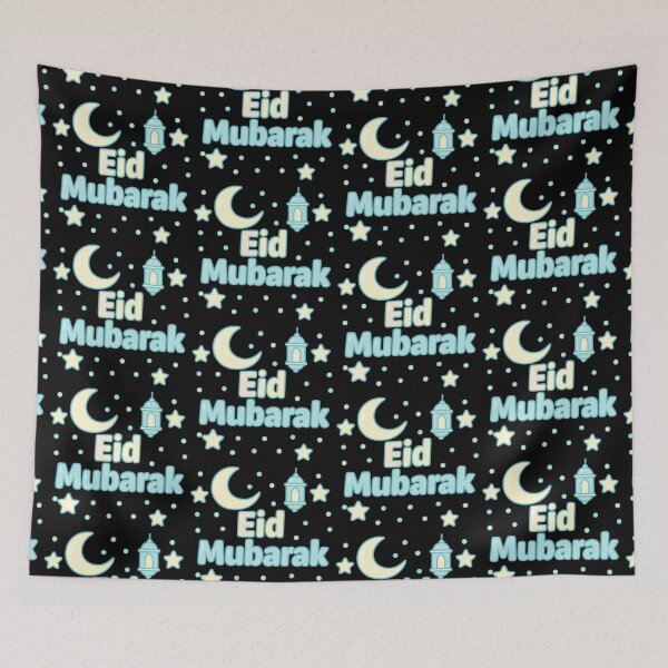 Item preview, Playful "Eid Mubarak" Cartoon Moon & Lantern (V.5) designed and sold by D-Islamic.