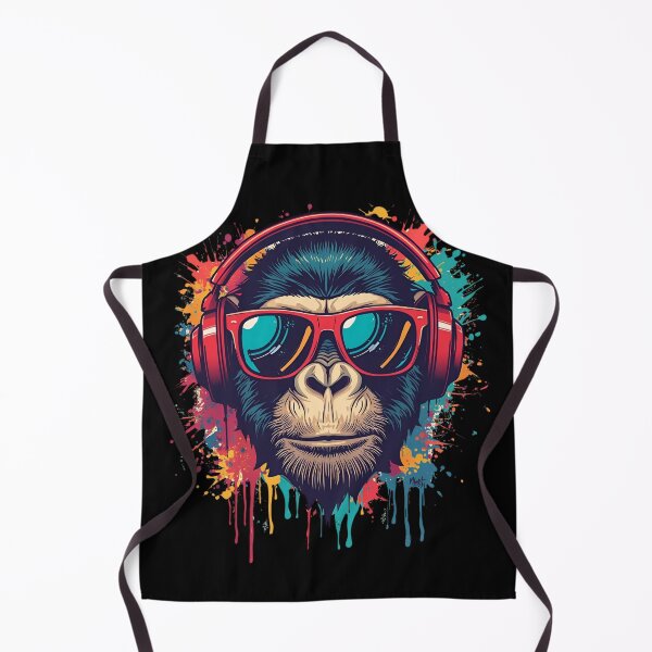 Item preview, Cool Monkey with Headphones – Vibrant Street Art Pop Design designed and sold by Merch By Style.