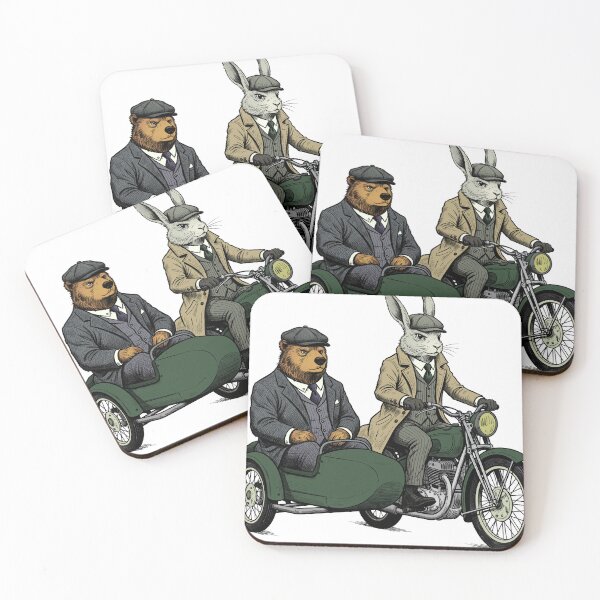 Item preview, Bear and rabbit on a motorcycle designed and sold by krabbaraban.
