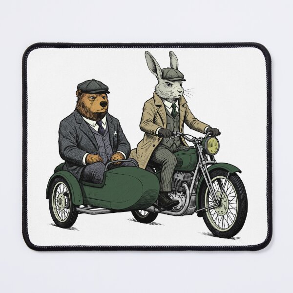 Item preview, Bear and rabbit on a motorcycle designed and sold by krabbaraban.
