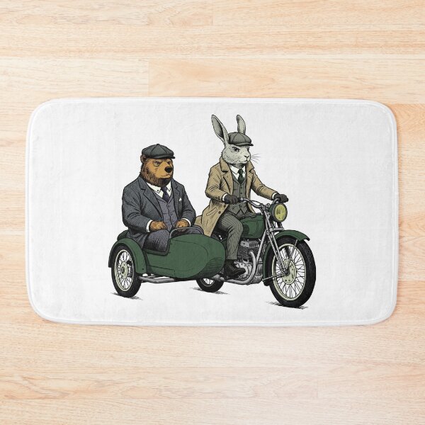 Item preview, Bear and rabbit on a motorcycle designed and sold by krabbaraban.