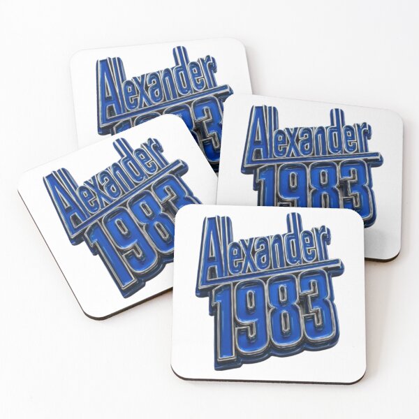 Item preview, Alexander 1983 – Blue Chrome Retro Name Design designed and sold by AlexLineArt.