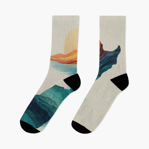 Item preview, Abstract Painted Map of New Zealand — Modern Coastal Landscape in Teal and Sunset Tones designed and sold by dawnleblanc55.
