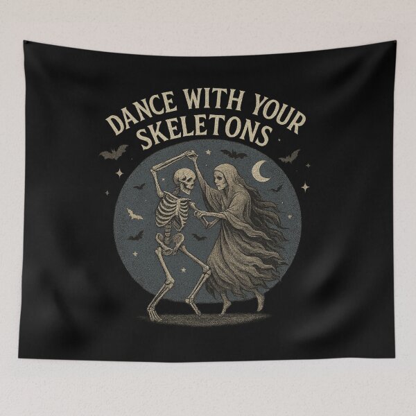 Item preview, Dance With Your Skeletons – Gothic Halloween Art designed and sold by AddictiveDesign.
