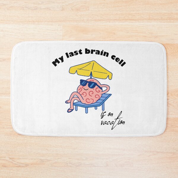 Item preview, Funny Brain Cartoon – My Last Brain Cell On Vacation – Summer Humor Design designed and sold by YellowLion.