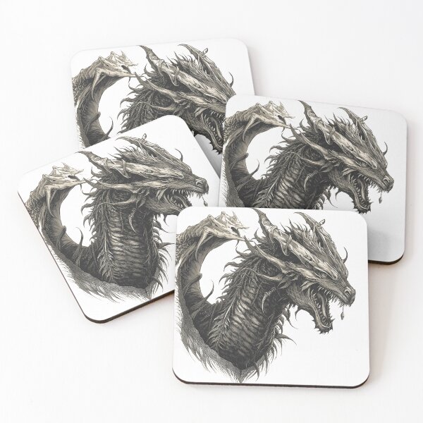 Item preview, Dark Fantasy Roaring Dragon | Epic Beast Portrait in Print designed and sold by PonmeOtraShop.