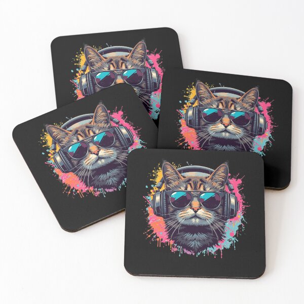 Item preview, Cool DJ Cat Pop Art – Colorful Street Art Cat with Headphones designed and sold by Merch By Style.