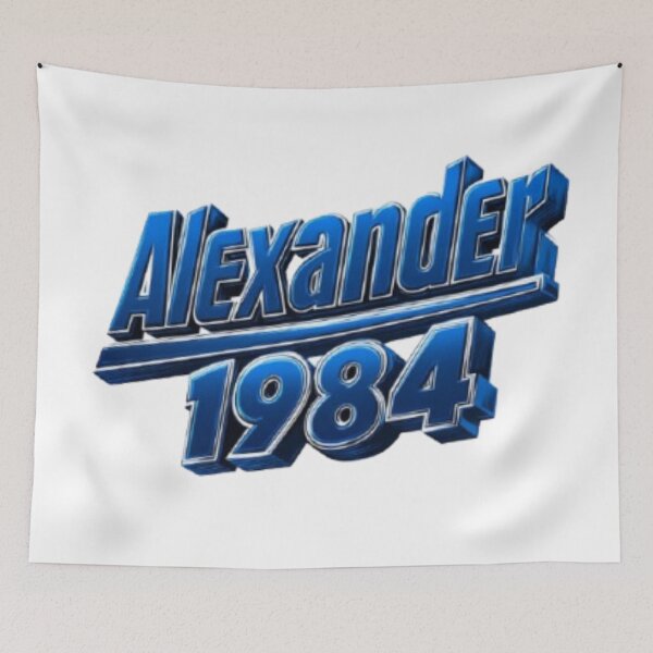 Item preview, Alexander 1984 – Blue Chrome Retro Name Design designed and sold by AlexLineArt.