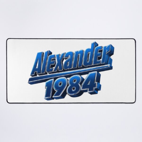 Item preview, Alexander 1984 – Blue Chrome Retro Name Design designed and sold by AlexLineArt.