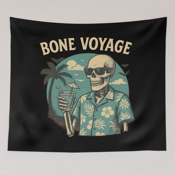 Item preview, Bone Voyage – Retro Skeleton Vacation Design designed and sold by AddictiveDesign.