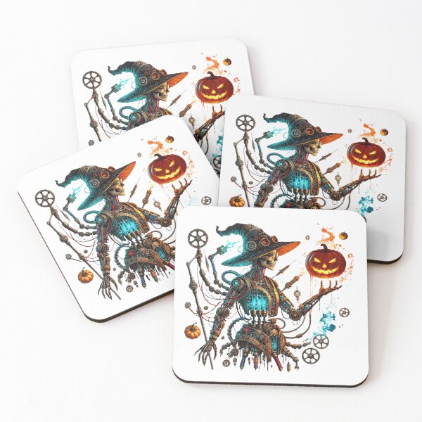 Item preview, Cyber Witch – Mechanical Halloween Sorceress Art designed and sold by CelticSoulShop.