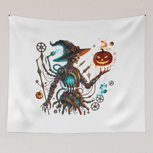 Item preview, Cyber Witch – Mechanical Halloween Sorceress Art designed and sold by CelticSoulShop.