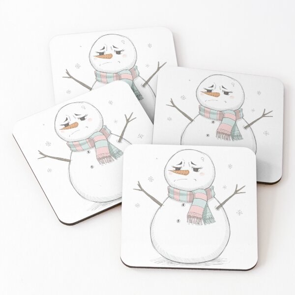 Item preview, Sad Snowman – Relatable Pastel Christmas Mood Illustration designed and sold by jelonkaa.