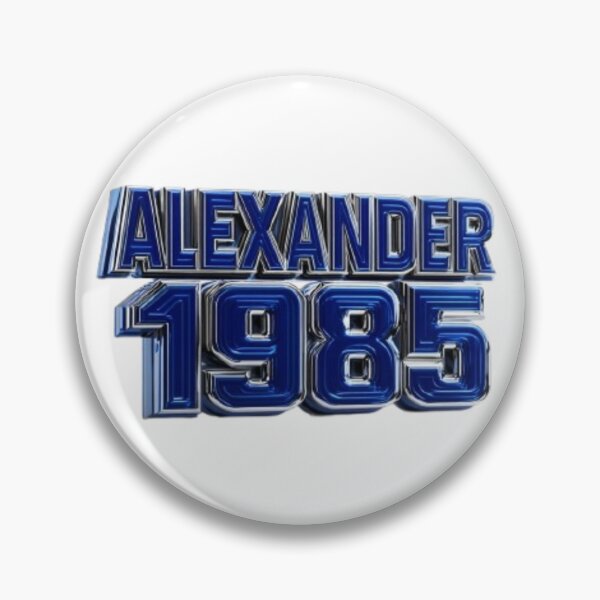 Item preview, Alexander 1985 – Diseño de nombre retro en cromo azul designed and sold by AlexLineArt.