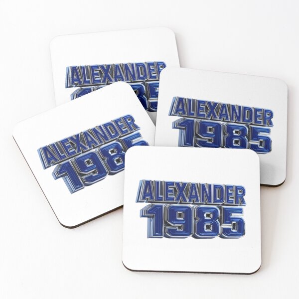 Item preview, Alexander 1985 – Blue Chrome Retro Name Design designed and sold by AlexLineArt.