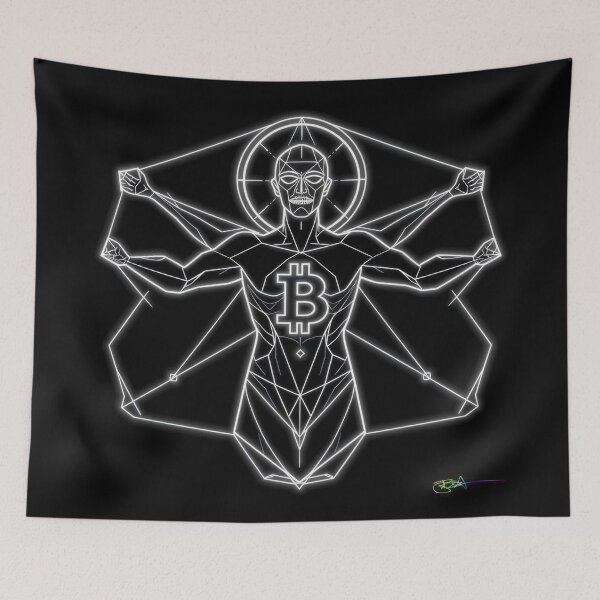 Item preview, Crypto Freedom Sacred Geometry Bitcoin Symbol – Spiritual Blockchain Art designed and sold by Benito Del Ray.