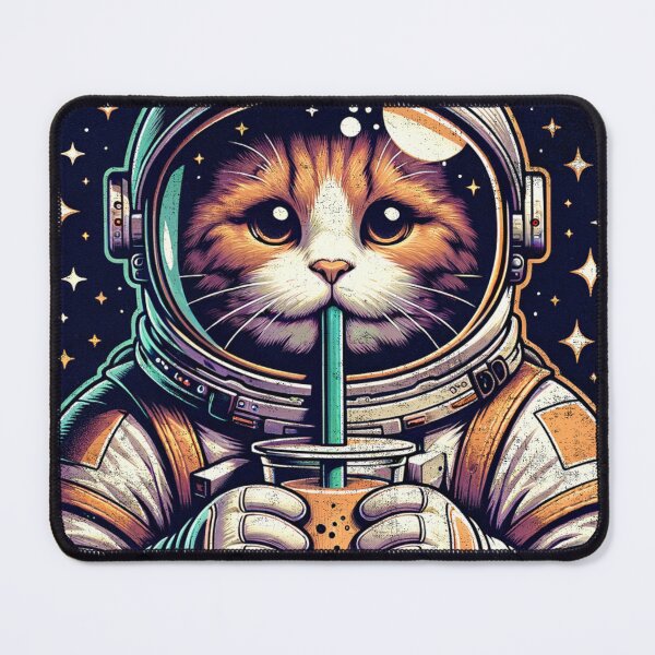 Item preview, Funny Astronaut Cat Drinking Boba In Space. Cat Boba Lovers designed and sold by ahmed2751989.