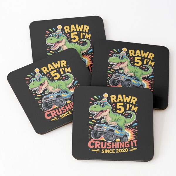 Item preview, 5th Birthday Monster Truck Dinosaur Party Boys Rawr I'm 5 designed and sold by khorbiasieno.