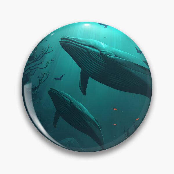 Item preview, Twilight Ascent: Sublime Seamless Pattern of Humpback Whales, Bioluminescence, and Volcanic Coral Vents designed and sold by MoonlitDoodles1.