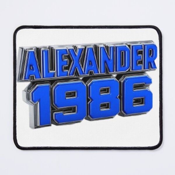 Item preview, Alexander 1986 – Blue Chrome Retro Name Design designed and sold by AlexLineArt.