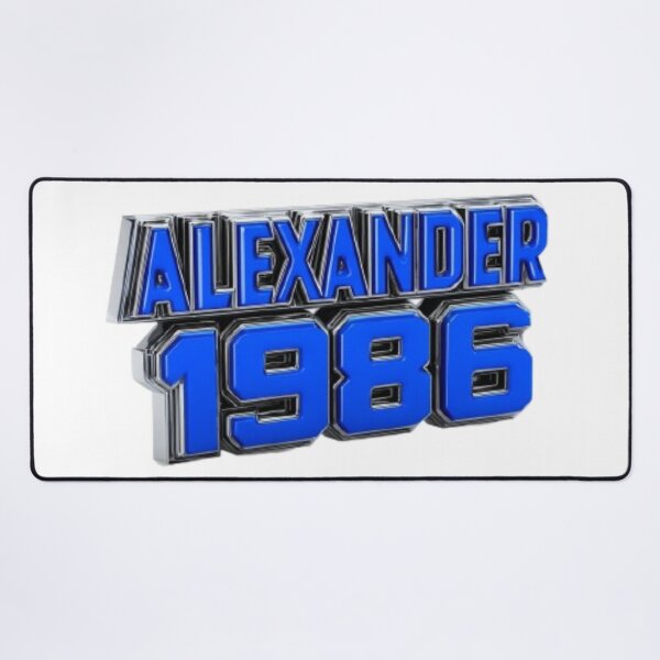 Item preview, Alexander 1986 – Blue Chrome Retro Name Design designed and sold by AlexLineArt.