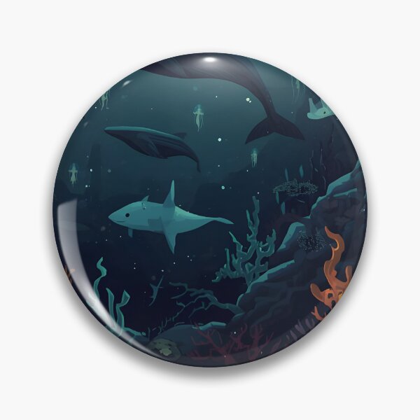 Item preview, Sunlit Depths Encounter: Sublime Seamless Pattern of Ascending Humpback Whales, Ethereal Sharks designed and sold by MoonlitDoodles1.