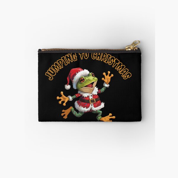 Item preview, Jumping to Christmas – Funny Dancing Frog Holiday Design designed and sold by CrazyChrisBeker.