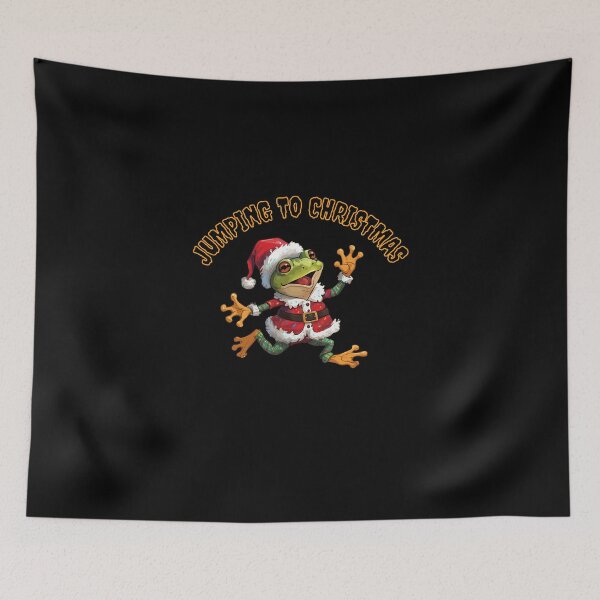 Item preview, Jumping to Christmas – Funny Dancing Frog Holiday Design designed and sold by CrazyChrisBeker.