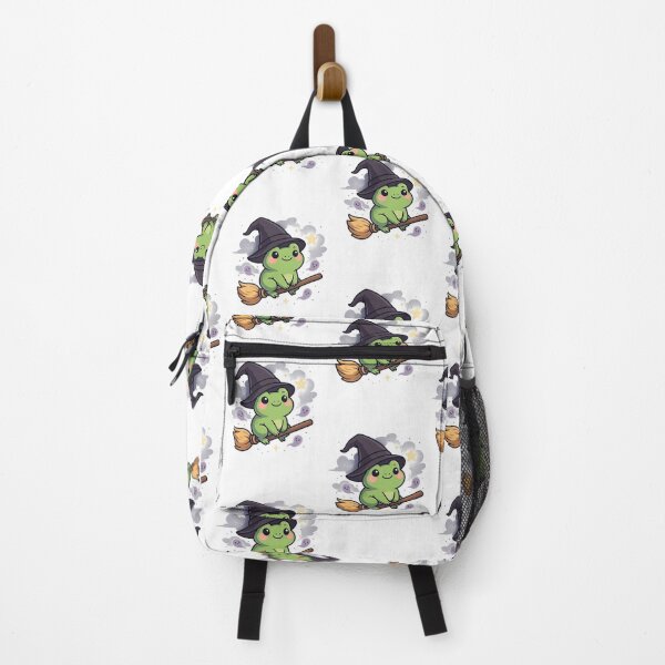 Item preview, Kawaii Frog Witch Riding Broom Cute Halloween designed and sold by davidjulie.