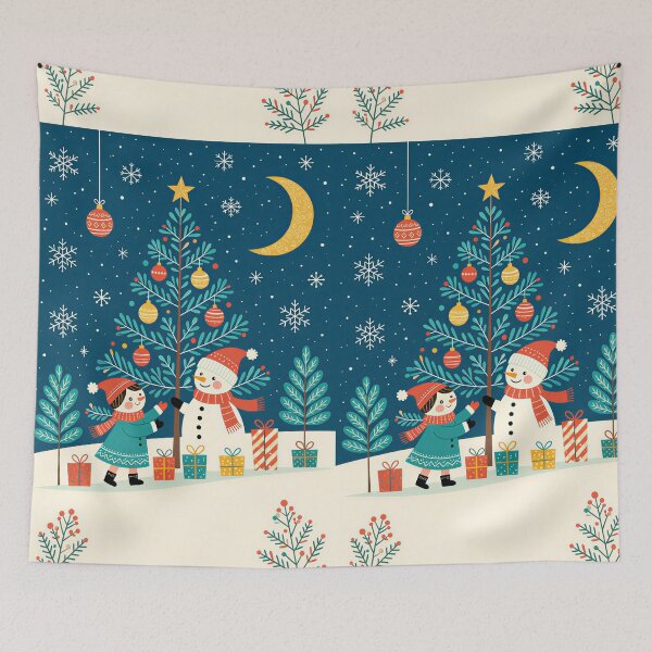 Item preview, Christmas Eve, tree with snowman designed and sold by Planet Utoppia.