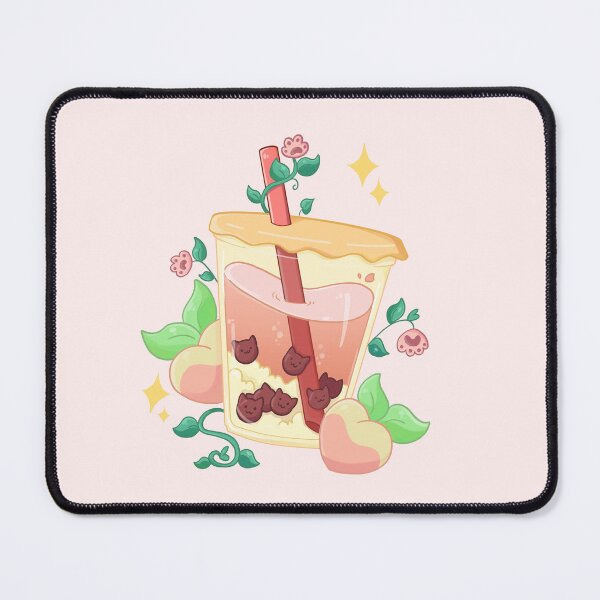 Item preview, Cat Themed Peach Bobba Tea (Bubble Tea) designed and sold by Rojasole.