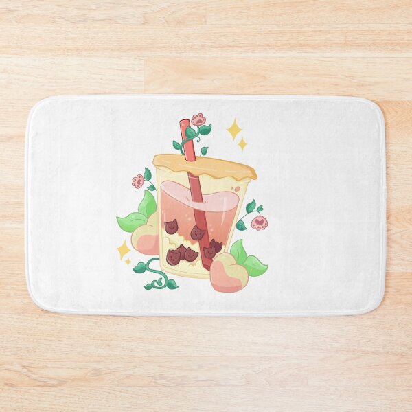 Item preview, Cat Themed Peach Bobba Tea (Bubble Tea) designed and sold by Rojasole.