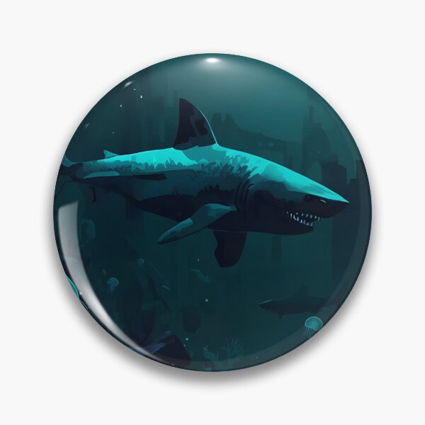 Item preview, Twilight Abyss Predators: Seamless Pattern of Ethereal Sharks, Luminous Jellyfish, and Gothic Coral Ruins designed and sold by MoonlitDoodles1.