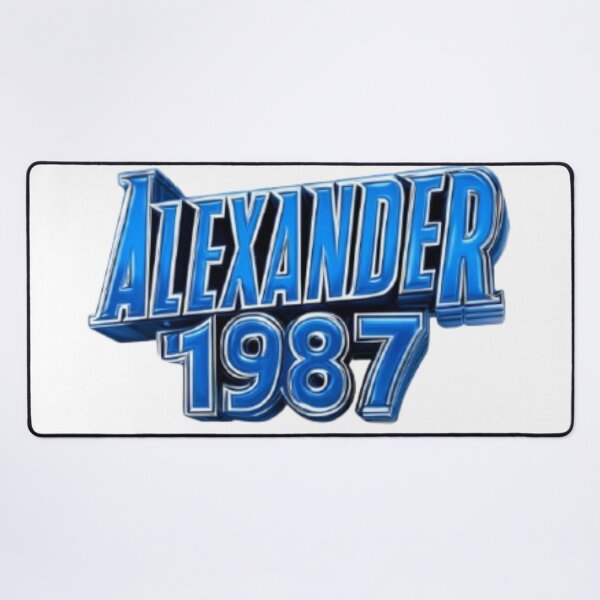 Item preview, Alexander 1987 – Blue Chrome Retro Name Design designed and sold by AlexLineArt.
