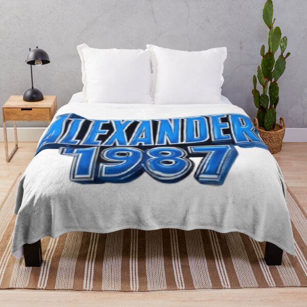 Item preview, Alexander 1987 – Blue Chrome Retro Name Design designed and sold by AlexLineArt.