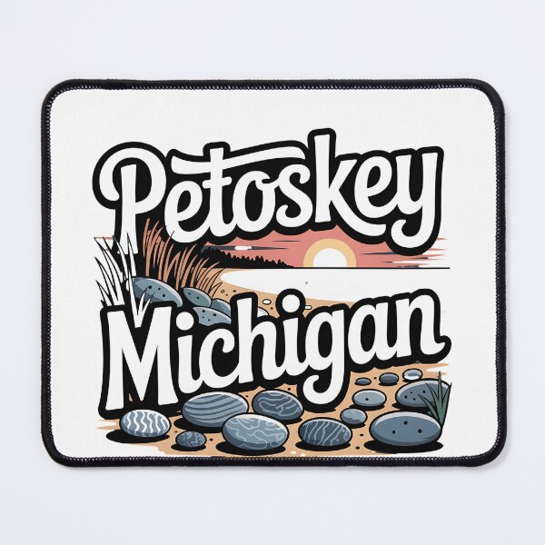 Item preview, Petoskey Michigan – Lake Michigan Shoreline Art | Petoskey Stone Nature Design & Coastal Travel Aesthetic designed and sold by Zvex_01.