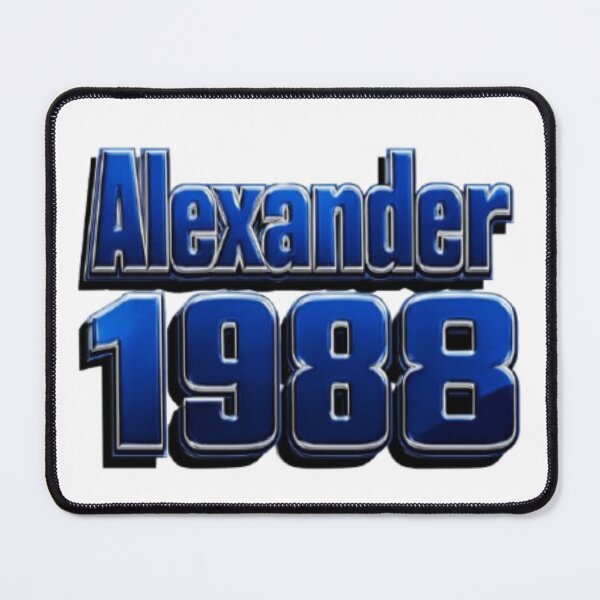 Item preview, Alexander 1988 – Blue Chrome Retro Name Design designed and sold by AlexLineArt.