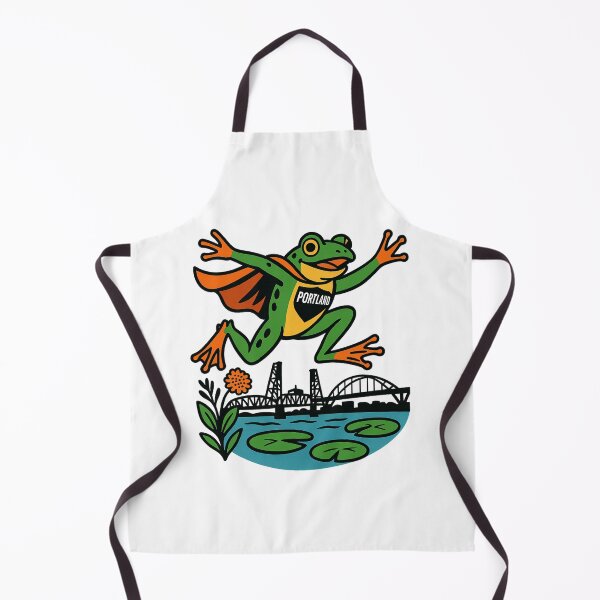 Item preview, Portland Frog Superhero Cape Leap T-Shirt Eco Design Sticker designed and sold by GeniePixel.