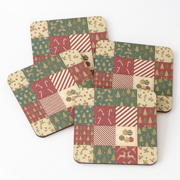 Item preview, Vintage Christmas Patchwork Pattern – Festive Quilt Design designed and sold by PrintandJoy.