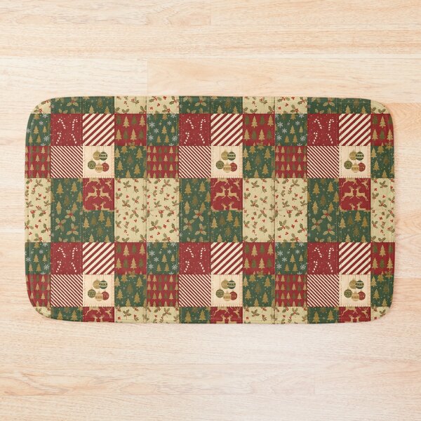 Item preview, Vintage Christmas Patchwork Pattern – Festive Quilt Design designed and sold by PrintandJoy.